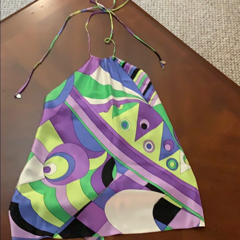 Julie Brown 100% silk halter top